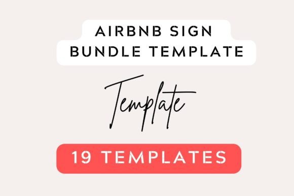 19 Editable Airbnb Sign Bundle Templates: Graphics for Branding