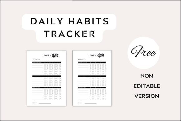 Daily Habits Tracker Graphics for Freebies