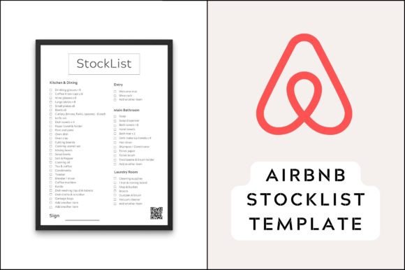 Editable Airbnb Stocklist Checklist: Premium Graphics & Templates