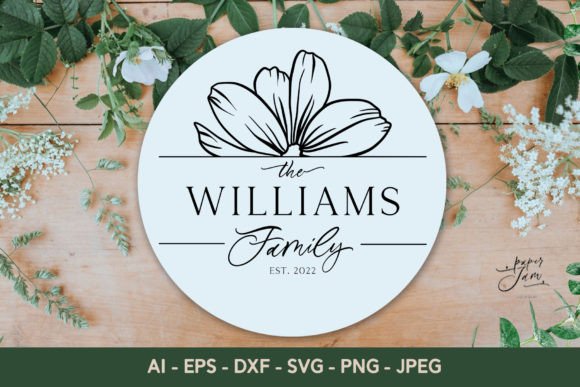 Floral Split Frame Graphics for Crafts & Branding