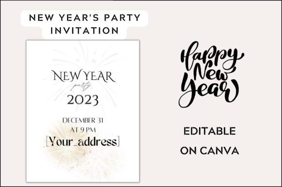 New Year Party Invitation Card 2023: Graphics & Templates