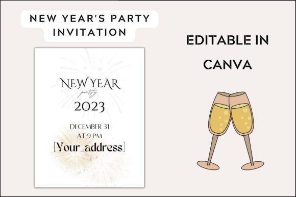 New Year Party Invitation: Graphics & Templates