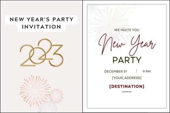 Premium New Year Invite Card: Graphics & Templates