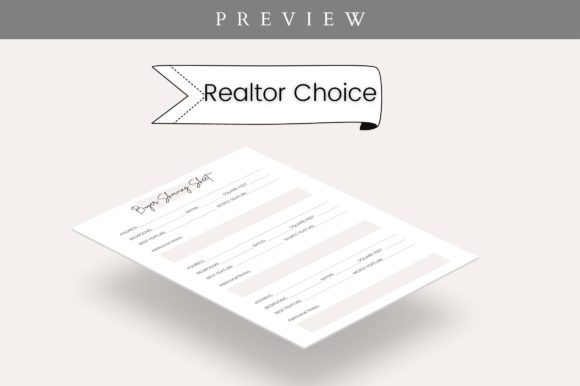 Premium Realtor Buyer Showing Sheet Graphics