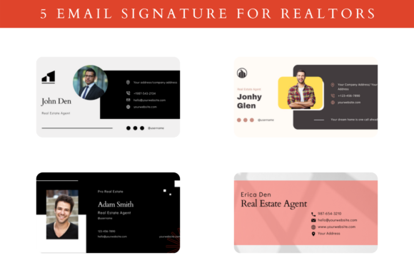 Real Estate Branding Email Signature Graphics & Graphic Templates