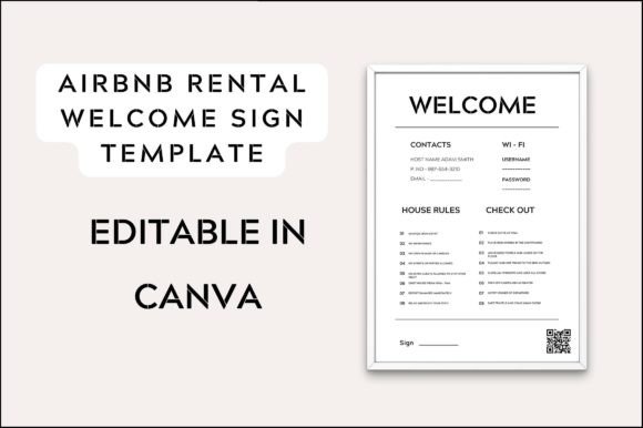 Rental Welcome Sign: Graphics & Print Templates